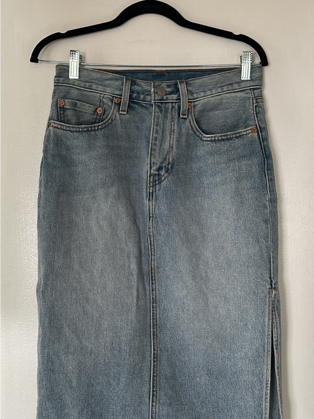 Levi’s Light Blue Denim Side Slit Skirt